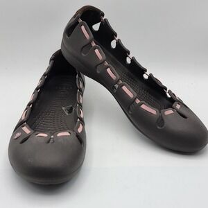 Crocs Adrina Flat II Espresso Pink Women 8 Ballet Flats Shoes